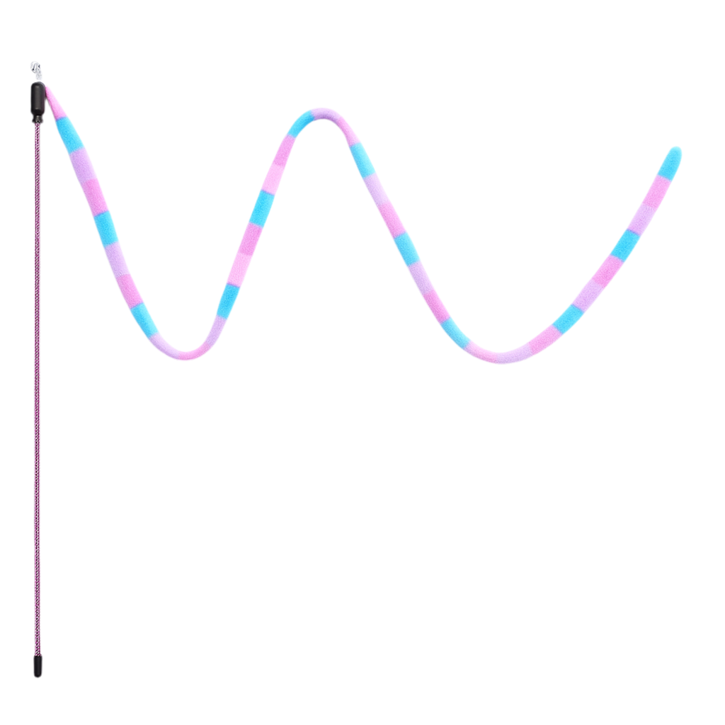 Cat teaser wand pastel rainbow rope.
Cat toy wand for indoor play South Africa.