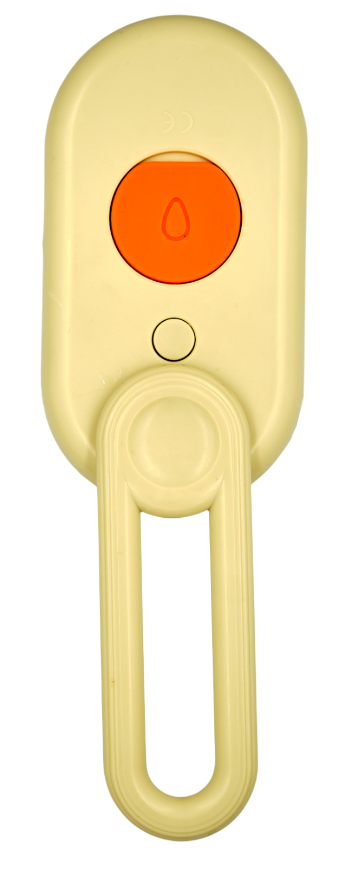 cat grooming brush in khaki with mist spray function – back view