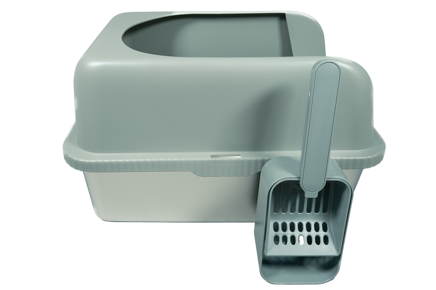 The Clean Getaway | Stainless Steel Cat Litter Box with High Walls, Scoop & Mat
