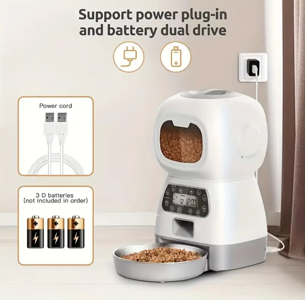 The Commissary Feeder | Smart Automatic Cat Food Dispenser (3.5L, WiFi & Timer Control)