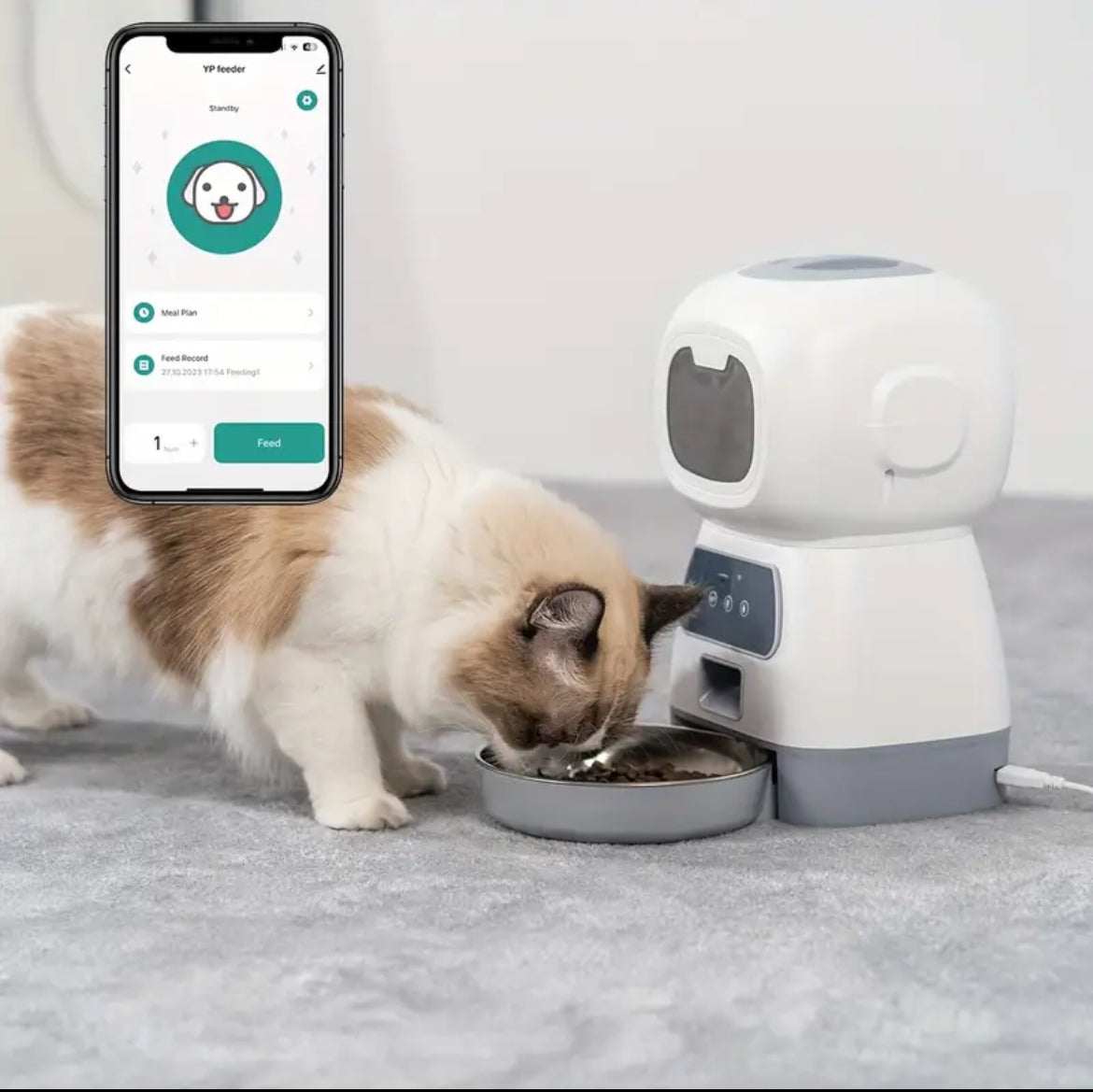 The Commissary Feeder | Smart Automatic Cat Food Dispenser (3.5L, WiFi & Timer Control)