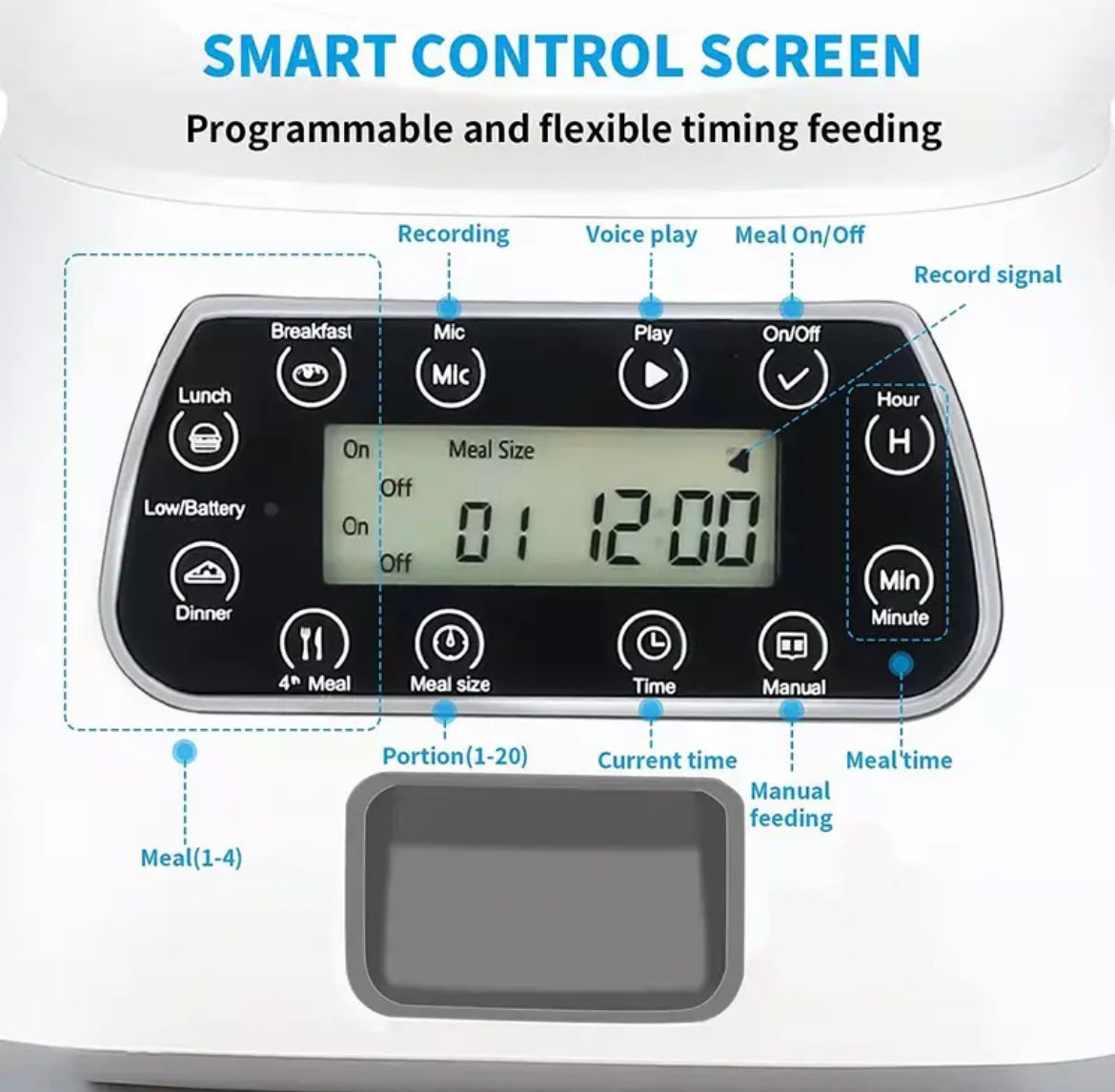 The Commissary Feeder | Smart Automatic Cat Food Dispenser (3.5L, WiFi & Timer Control)
