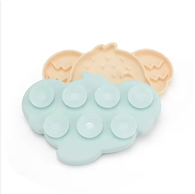Back view of elephant feeder mat showing suction cups.