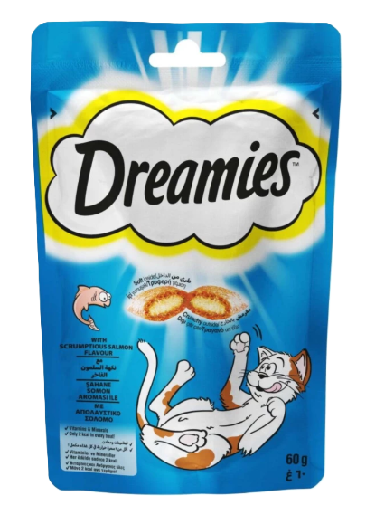 Dreamies™ Cat Treats 60 g | Cheese • Chicken • Salmon