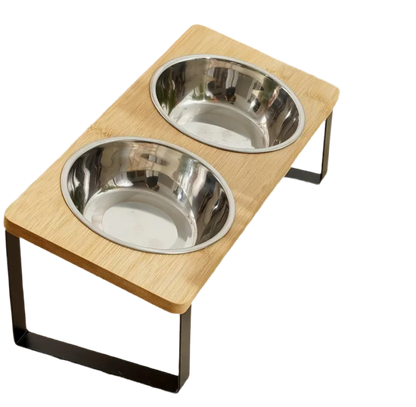 The High Table – Elevated Cat Feeder with Stainless Steel Bowls