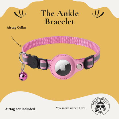 Airtag collar for cats in pink. 
