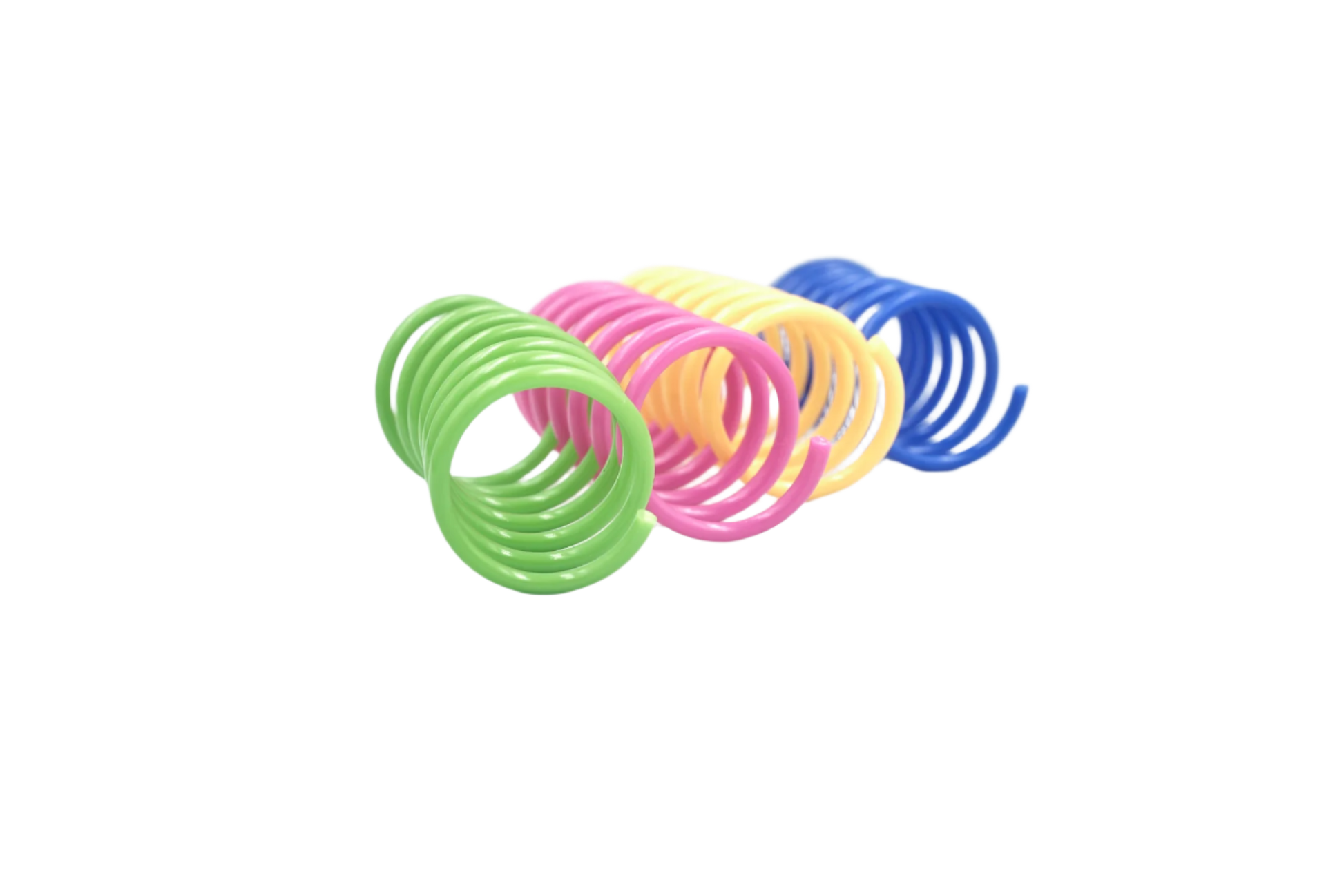 set of colourful plastic spring cat toys – pack of 12