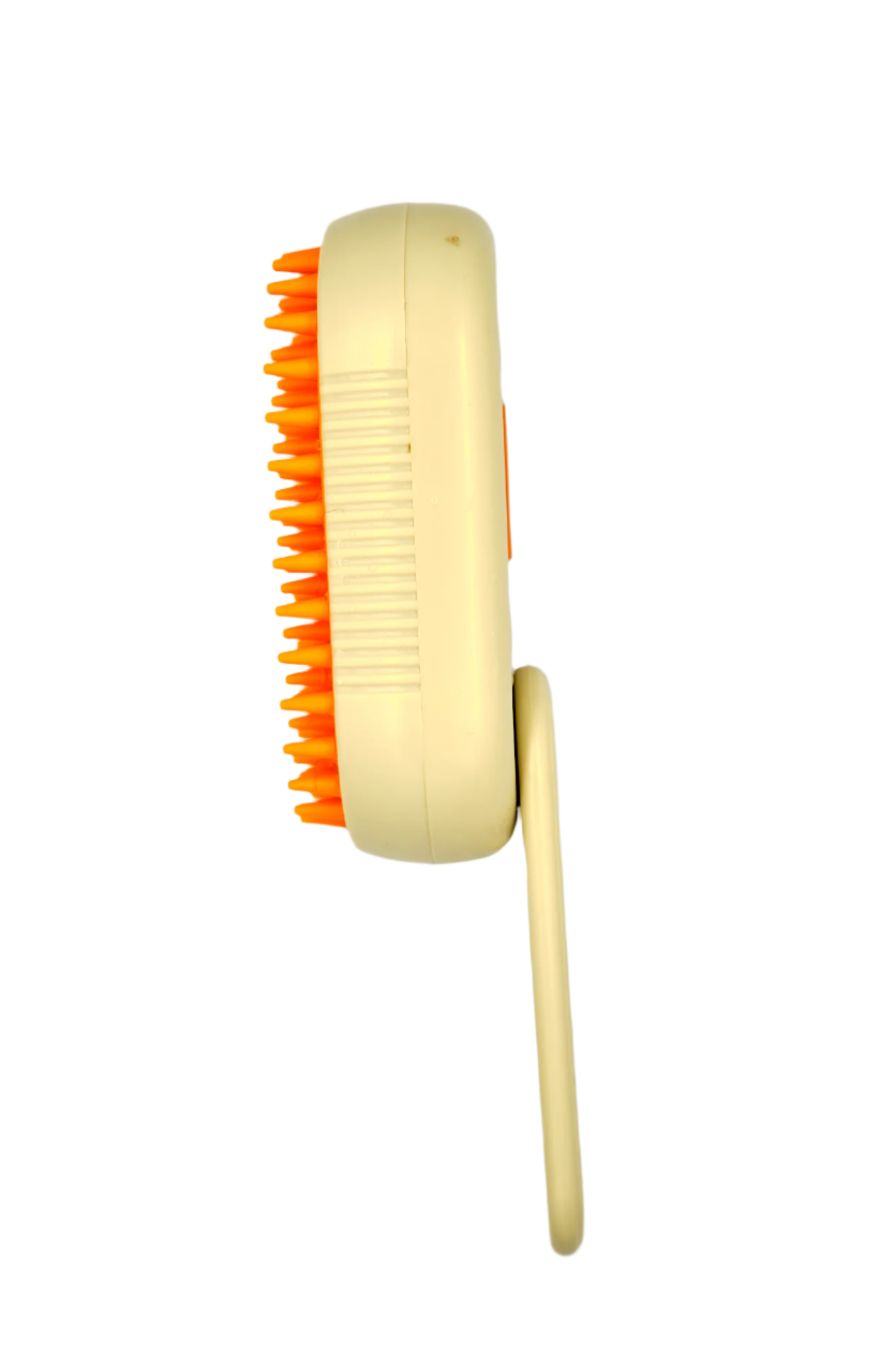 Steam Slicker cat brush with ergonomic handle – side view
