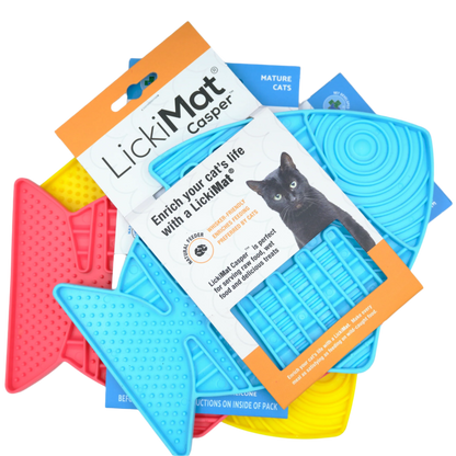 LickiMat Casper slow feeder mat for cats. Whisker friendly cat feeding mat South Africa.