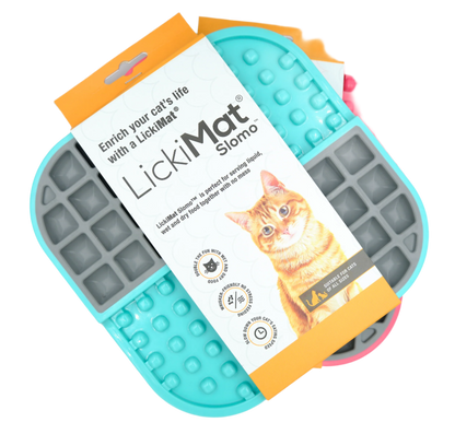 LickiMat Slomo slow feeder for cats. Cat feeding mat for slow feeding and anxiety relief South Africa. 