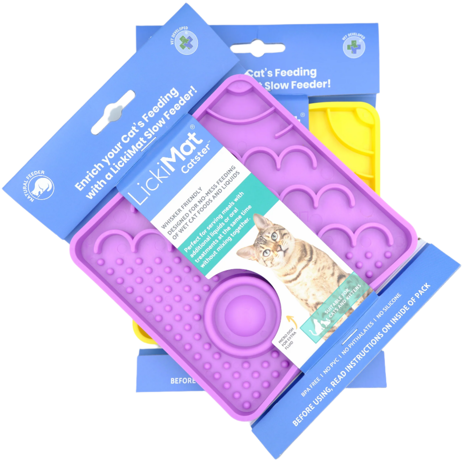 LickiMat Classic Catster slow feeder for cats. Cat anxiety relief feeding mat South Africa