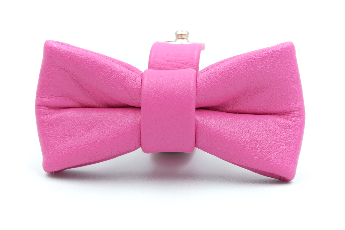 Handmade leather cat collar with removable bowtie and bell