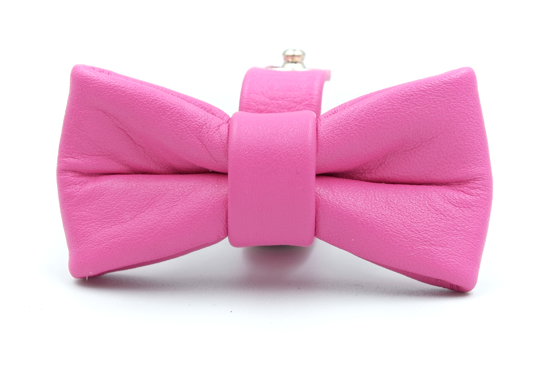 Handmade leather cat collar with removable bowtie and bell