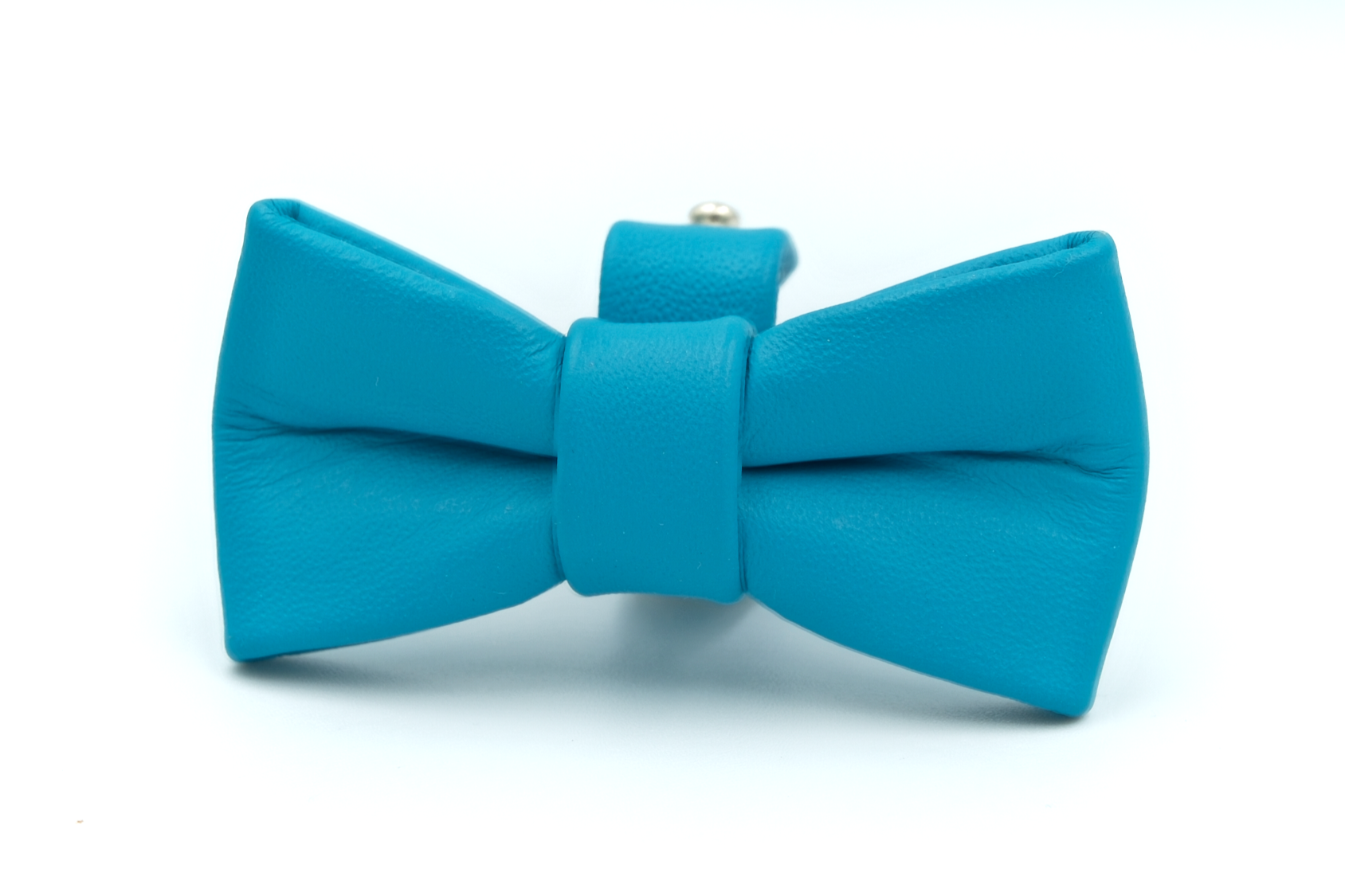 Handmade leather cat collar with removable bowtie and bell