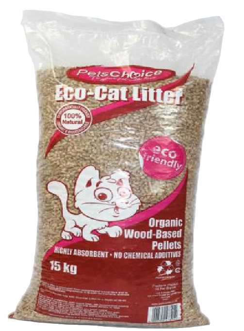 Bag of Pets Choice Eco-Cat Litter with wood pellets - 15kg