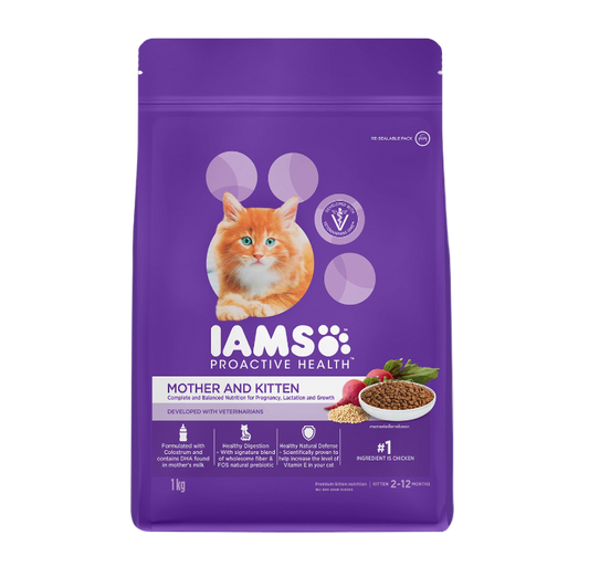 IAMS Mother & Kitten cat food bag