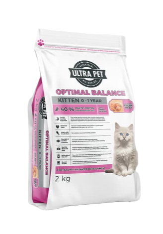 Ultra Pet Optimal Balance Kitten Food 2kg bag – premium nutrition for kittens 0–12 months