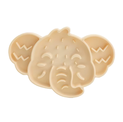 Brown elephant slow feeder mat for cats with suction cups