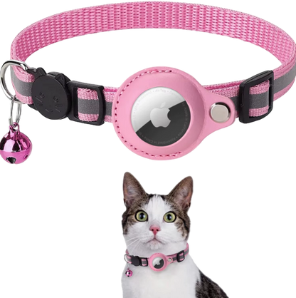 Airtag collar for cats in pink. 