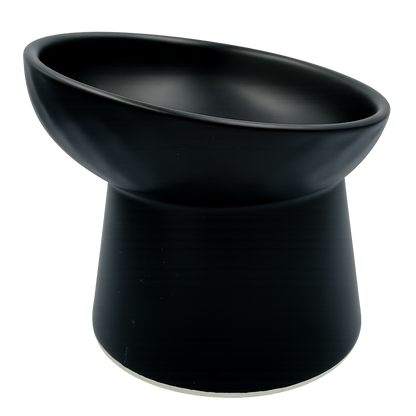 elevated ceramic pet bowl with slanted design for cats