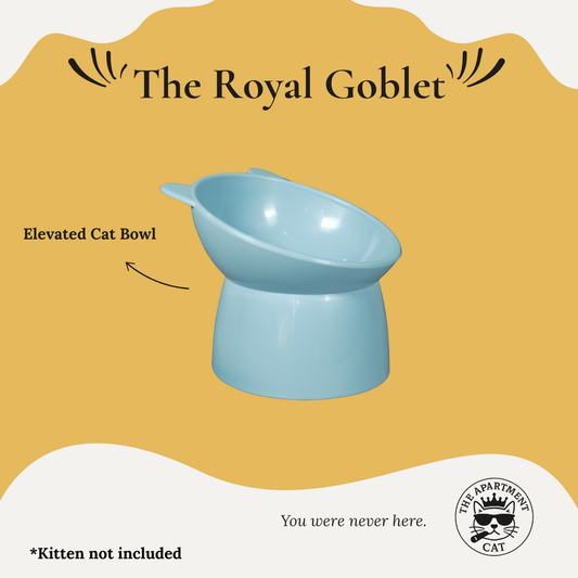 Elevated cat bowl for food and water - The Royal Goblet by The Apartment Cat. 