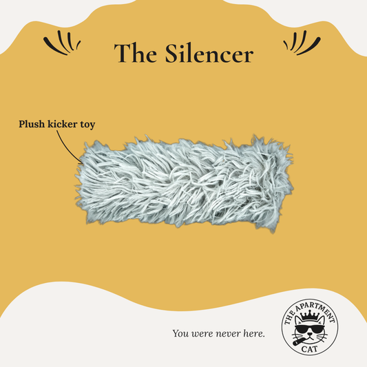 Plush kicker toy for cats - The Silencer from The Apartment Cat. 